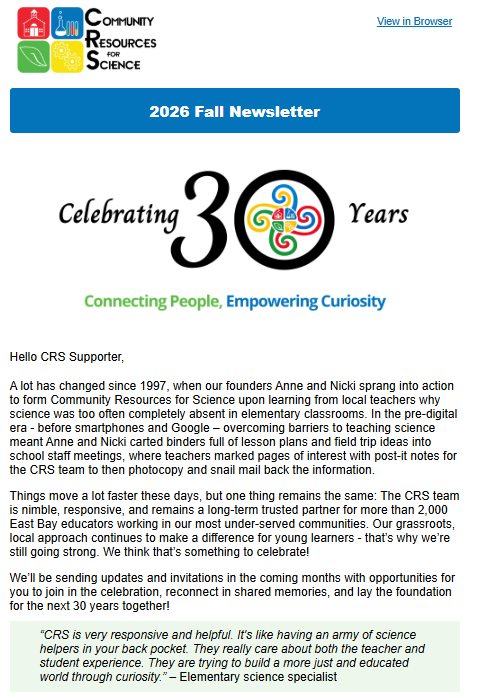Fall 2026 Newsletter