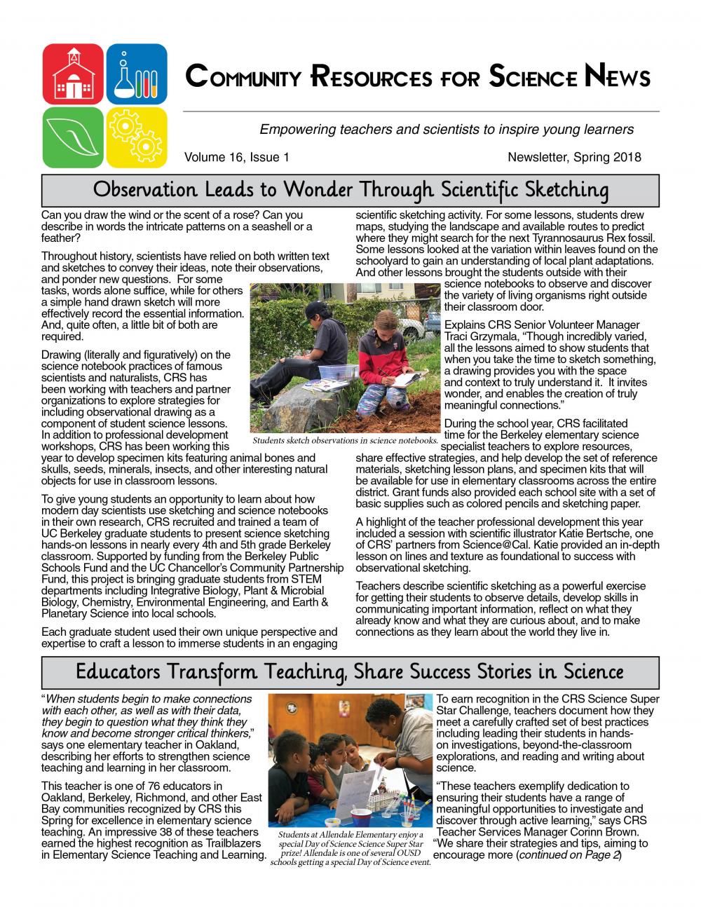 2018SpringNewsletterCover